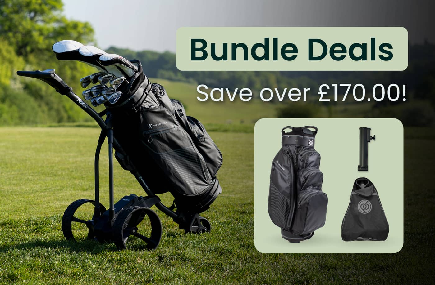 PowerBug NX electric golf trolley bundle offer