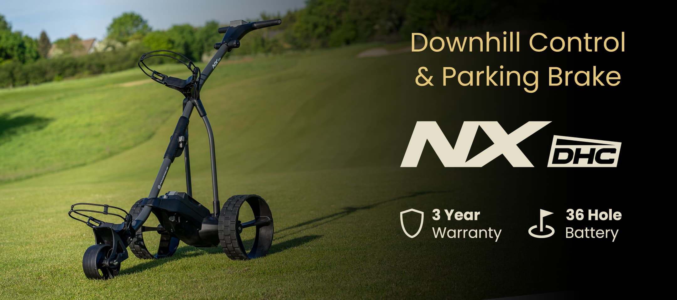 PowerBug DHC downhill control electric golf trolley