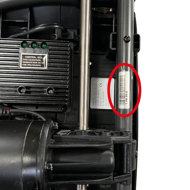 PowerBug trolley serial number location