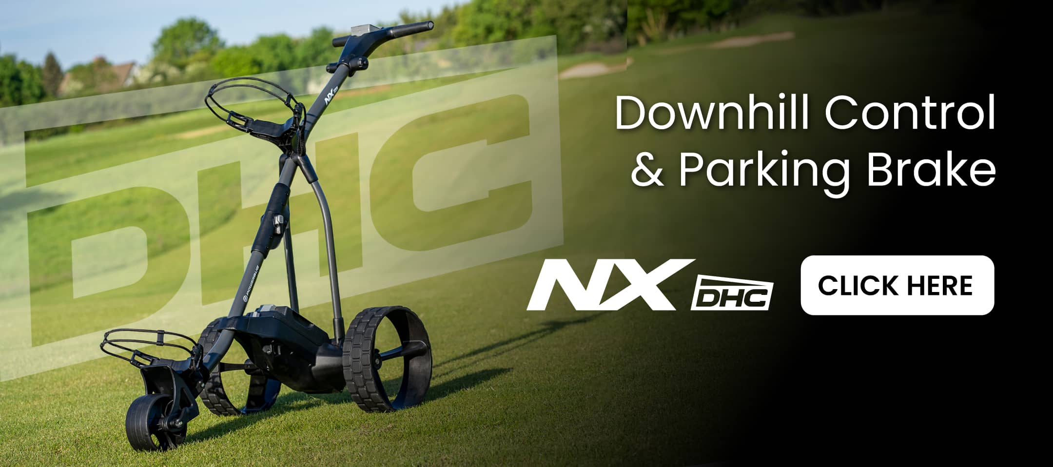 PowerBug NX Downhill Control DHC electric golf trolley