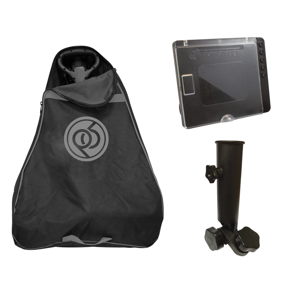 PowerBug electric golf trolley accessory bundle. Golf trolley travel cover.
